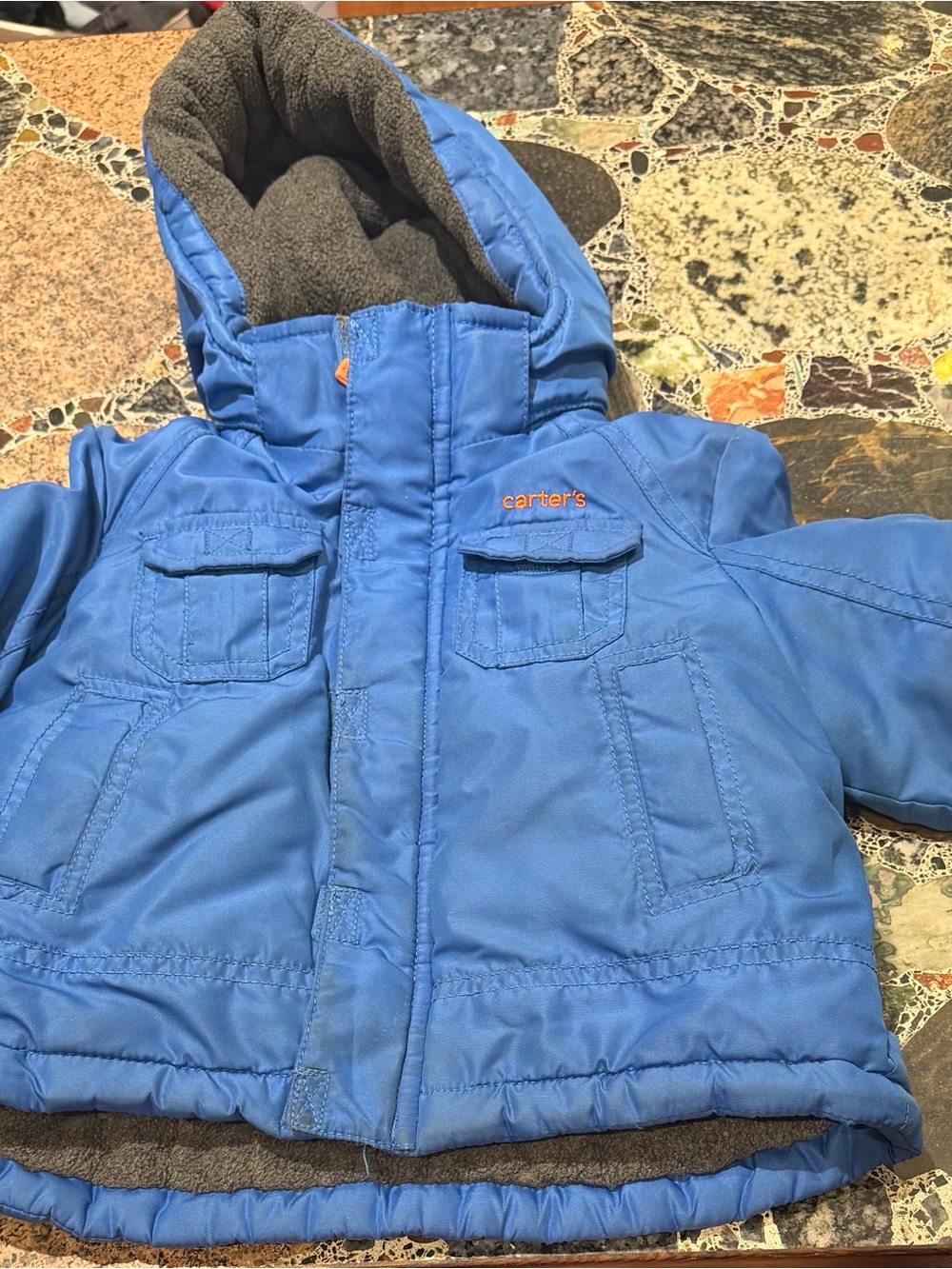 Carter's Blue Hooded Puffer Jacket 24 months